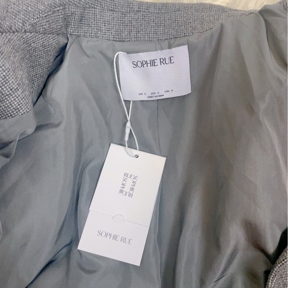 Sophie Rue Wool Blended Monique Cropped Blazer and Mini Skirt Set in Charcoal - Picture 8 of 9